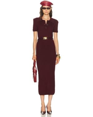 ROWEN ROSE Short Sleeve Long Dress - Red