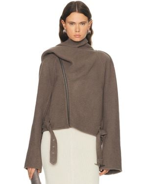 Rick Owens Cropped Scarf Flight Jacket - Brown