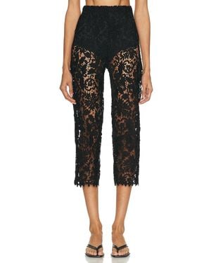 La Porte Gabrielle Lace Capri Pant - Black