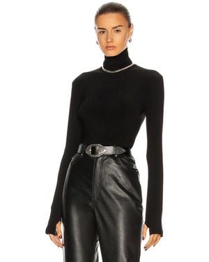 Norma Kamali X Lifestyle Slim Fit Long Sleeve Turtleneck Top - Black