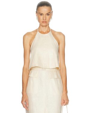 Matthew Bruch Tie Halter Top - Natural
