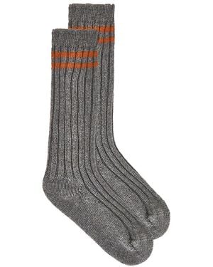 The Elder Statesman Yosemite Rib Tube Sock - Gray
