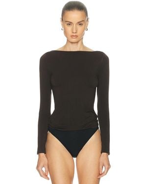 Kye Recline Bateau Long Sleeve Top - Black