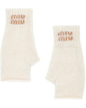 Miu Miu Mohair Gloves - White