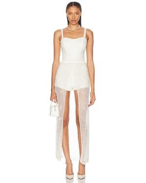 Alexis Escola Pearl Crystal Romper - White