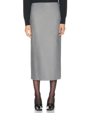 Enza Costa Suiting Pencil Skirt - Gray