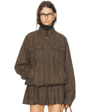 Miu Miu Pied De Poule Jacket - Brown