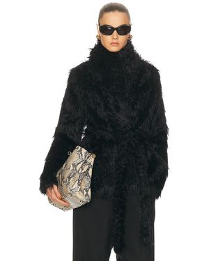 Balenciaga Furry Wrap Jacket - Black