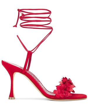 Manolo Blahnik Anista 90 Sandal - Red