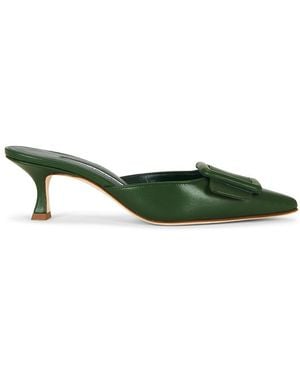 Manolo Blahnik Maysale 50 Mule - Green