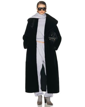 Nour Hammour Giovanna Enveloping Shearling Coat - Black