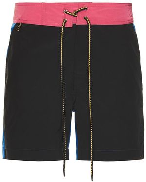 DOUBLE RAINBOUU Side Pocket Surf School Short - Black