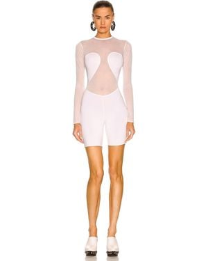 Alaïa Second Skin Biker Short Romper - Pink