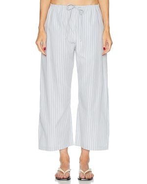 Leset Yoshi Stripe Crop Drawstring Pant - White