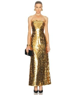 Simon Miller Sculpty Sequin Strapless Gown - Metallic