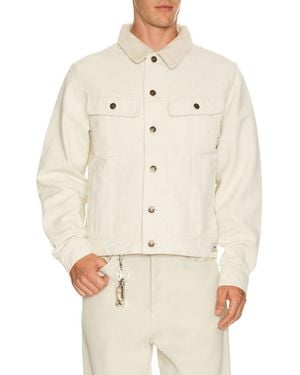 Schott Nyc Cotton Canvas Trucker Jacket - Natural
