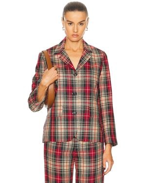 Bode Truto Plaid Suit Jacket - Red