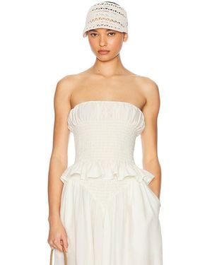 Helsa The Smocked Tunic - White