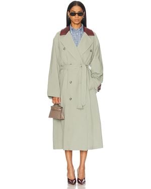 Mimchik Slouchy Trench Coat - Green