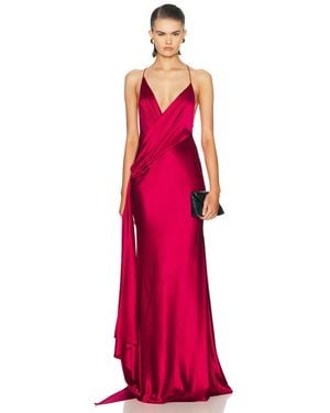 Alex Perry Bikini Wrap Asymmetric Gown - Red