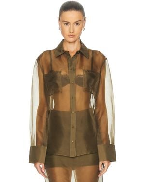 SER.O.YA Estella Silk Top - Brown