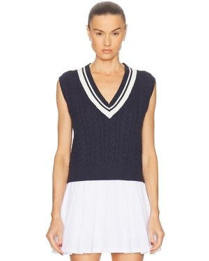 Beyond Yoga The Cable Knit Vest - Blue