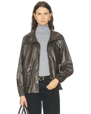 Nour Hammour Anorak Leather Jacket - Gray