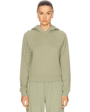 ÉTERNE Shrunken Lightweight French Terry Hoodie Sweatshir - Green