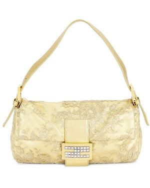 Fendi Lace Baguette Shoulder Bag - Metallic