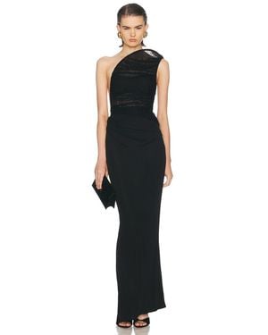 Christopher Esber Concave Wired Lace Gown - Black