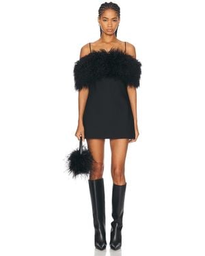 Alexander Wang Mini Dress With Faux Fur Stole - Black