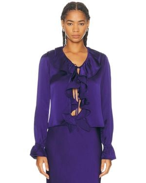 Bode Dream Souvenir Flounce Blouse - Purple