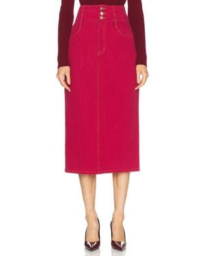 FRAME X Carolina Herrera Corset Midi Skirt - Red