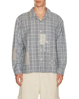 STORY mfg. Patchwork Greetings Shirt - Gray