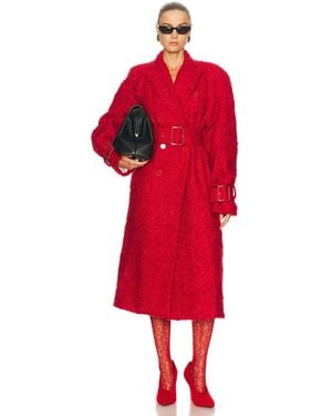 ROWEN ROSE Long Belted Coat - Red