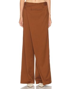 Monse Fold-Over Front Trouser - Brown