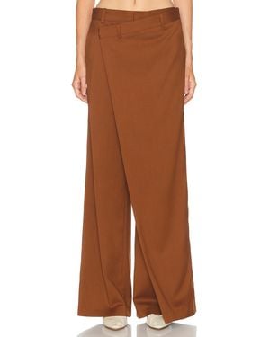 Monse Fold-Over Front Trouser - Brown