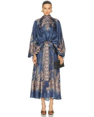 Zimmermann Valiant Batwing Gown - Blue