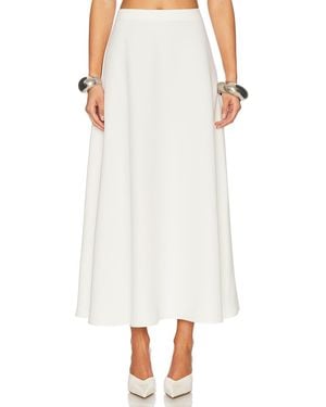 Helsa The Heavy Crepe Midi Skirt - White