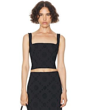 Helsa Eyelet Corset Top - Black