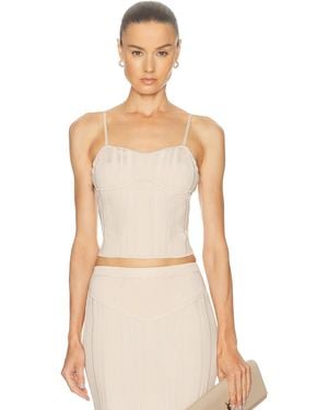 Fleur du Mal Rib Darted Cami Top - Natural
