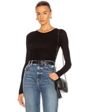 Enza Costa Rib Viscose-blend Tee - Black