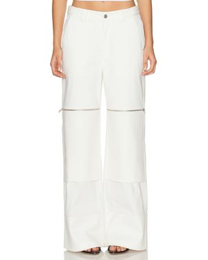 Halo Flex Waist Zip Cargo Pant - White