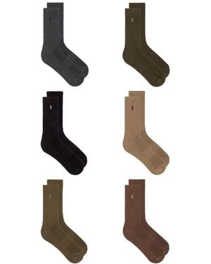 Polo Ralph Lauren Performance Cotton Crew Socks 6-pack - White