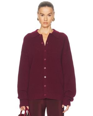 AYA MUSE X Revolve Relaxed Knit Button Up Sweater - Red