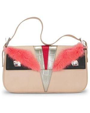 Fendi Monster Baguette Shoulder Bag - Pink