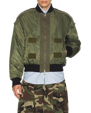 ANDERSSON BELL Flight Layered Washed Bomber Jacket - Green