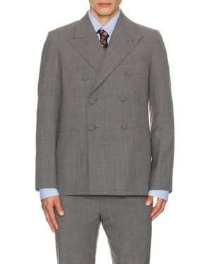 Valentino Giacca Dpetto Mouline' Wool Jacket - Gray