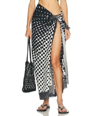 Christopher John Rogers Haltone Wiggle Dot Pareo Sarong - Black