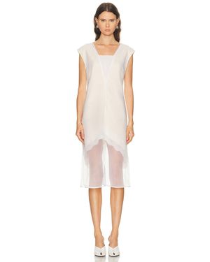 Jil Sander V Neck Dress - White